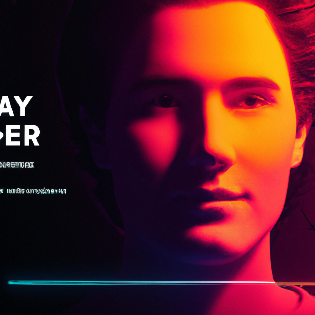 Player portrait with neon backdrop